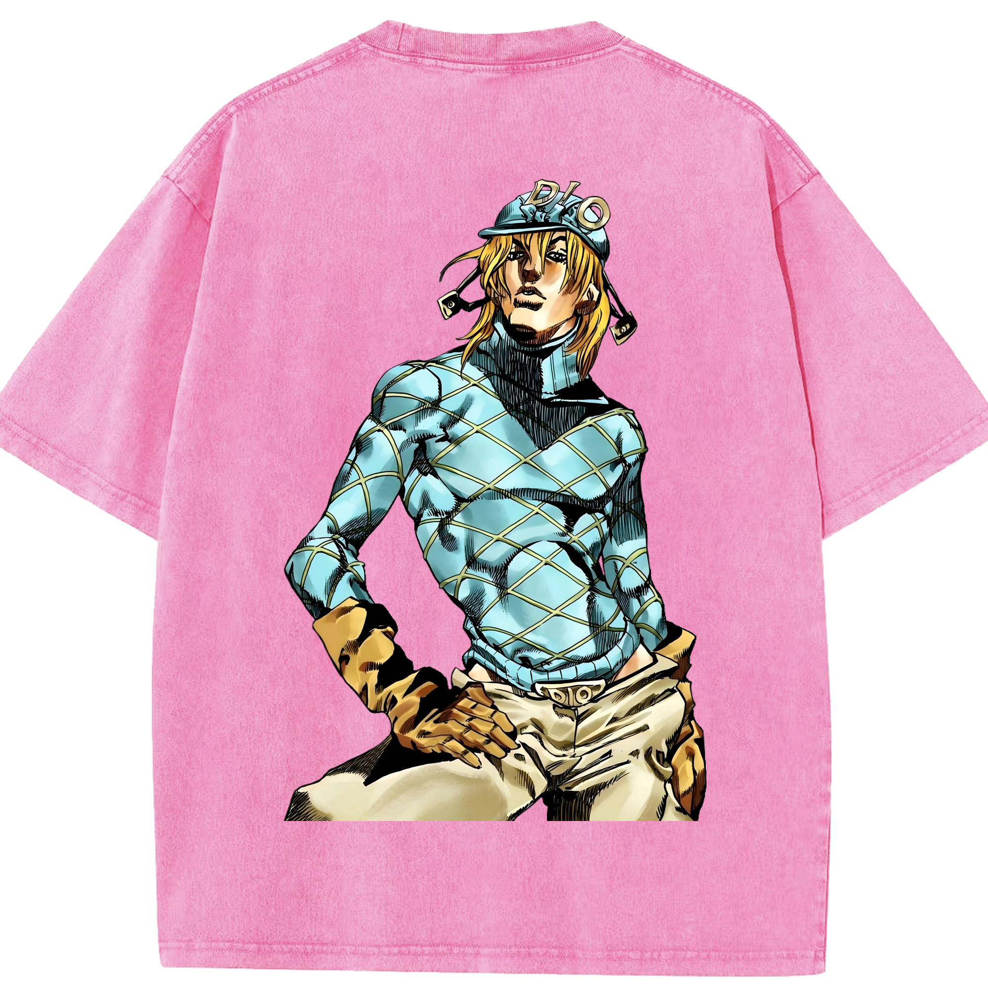 （画像用） ジョジョの奇妙な冒険 ディオ?ブランドー JoJo's Bizarre Adventure Dio Brando 綿100% ヴィンテージ風 半袖Tシャツ（背面プリント）